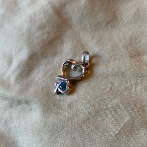 sterling silver double heart charm